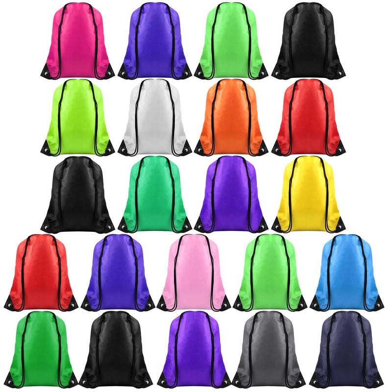 FEPITO 22 Pack Drawstring Bags String Backpack Bulk Sack Cinch Bag Sport Bags for School Gym Traveling - Image 1